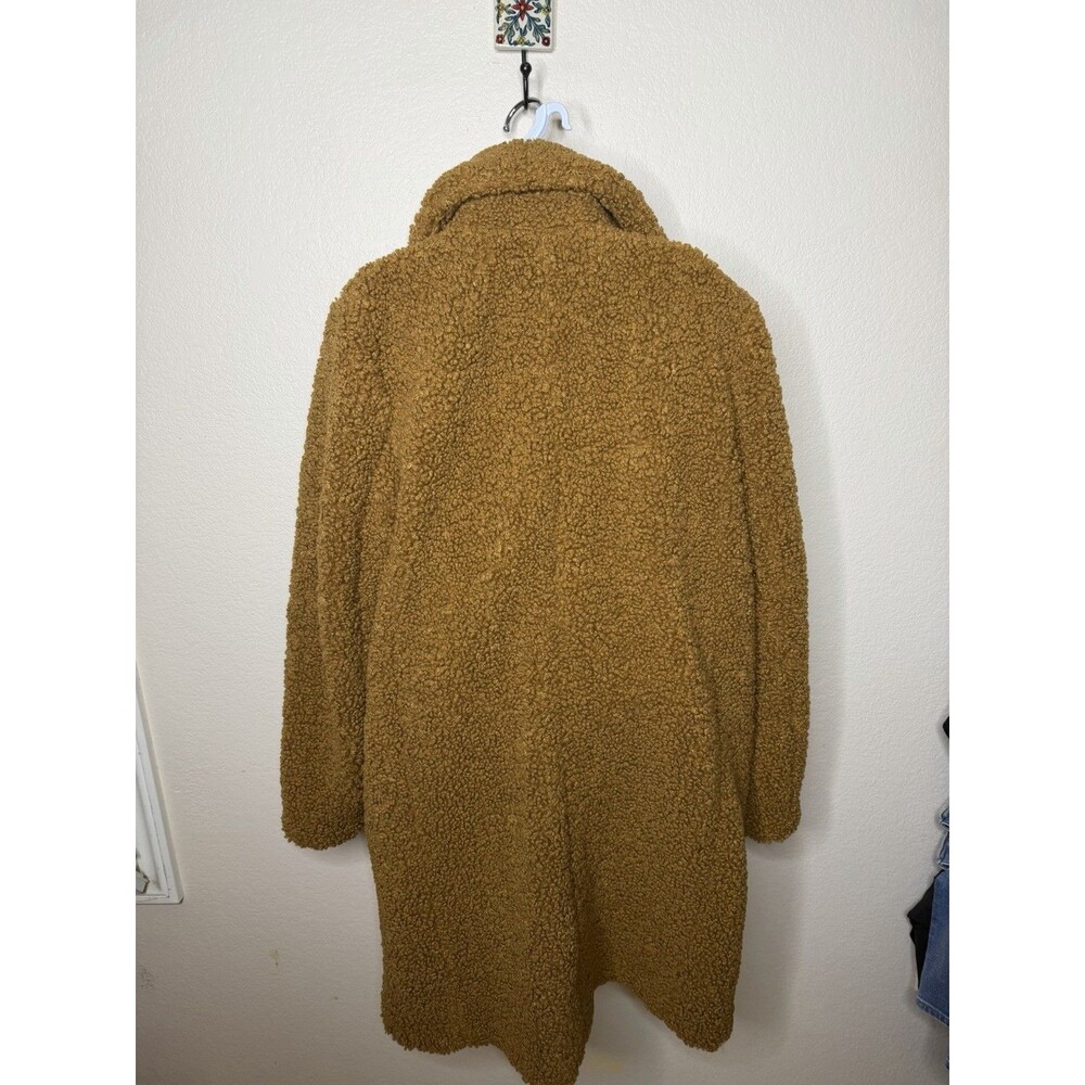 J.Crew Teddy Bear Sherpa Top Coat Warm Brandy Caramel Brown Sz Large #AB913 EUC - Picture 9 of 14